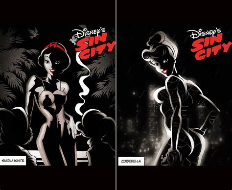 disney princesses transformed into sin city characters in provocative pin up art daily star