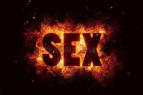 Sex Adult Xxx Text On Fire Flames Explosion Burning Stock Illustration