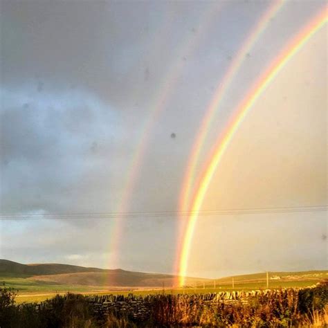 Double Reflected Rainbow Photographed In Orkney Quadruple Rainbow