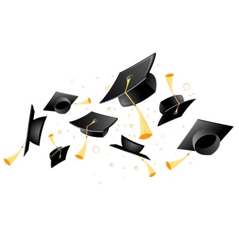 Graduation Caps Clip Art In The Air
