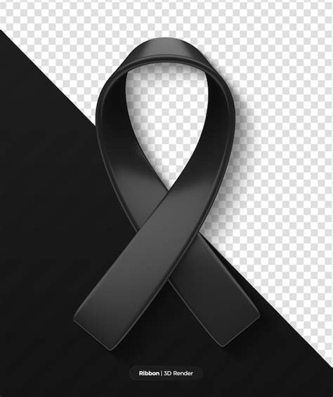 Premium Psd Official Mourning Black Ribbon 3d Render