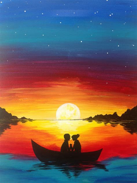Pin By Daisy Imène On Painting Inspriation Sunset Painting Shadow