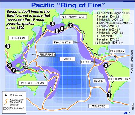 About 90 percent of all earthquakes strike within the ring of fire. afp-pacific-ring-of-fire | Motioncars