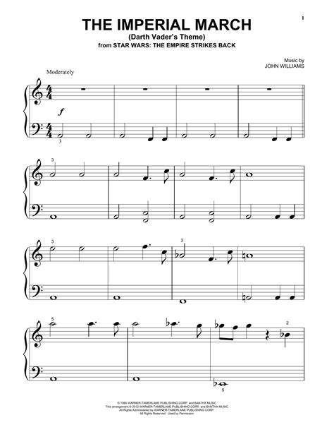 John Williams The Imperial March Darth Vaders Theme Sheet Music