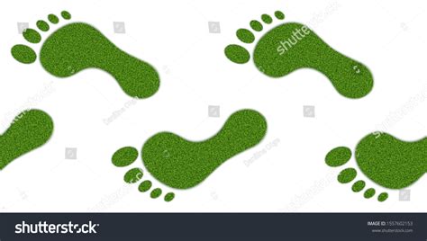 Human Footprints Grass Texture Seamless Horizontal Stock Vector