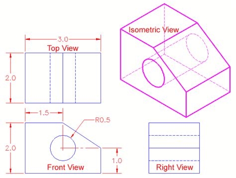 Orthographic To Isometric Drawing Exercises