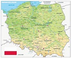 ⊛ Mapa de Polonia ·🥇 Político & Físico Imprimir | Colorear | Grande