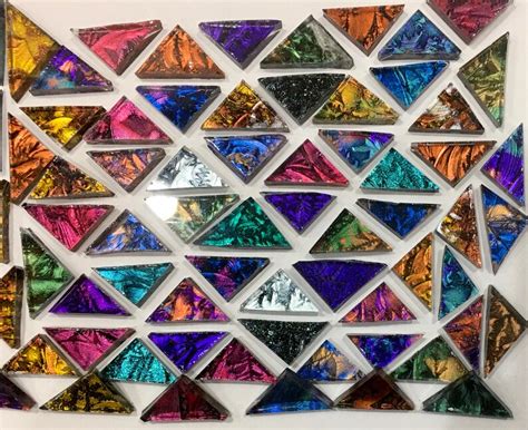 75 Triangle Sampler Mix Van Gogh Stained Glass Mosaic Loose Etsy