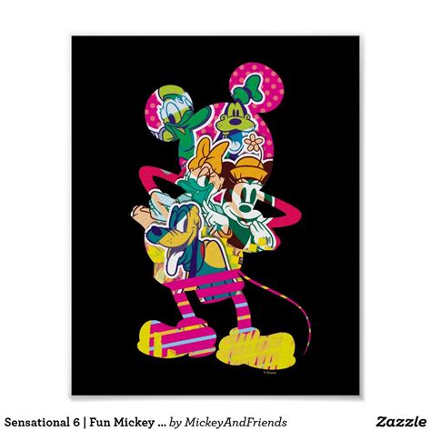 Sensational 6 Fun Mickey Mouse Poster Disney Artwork