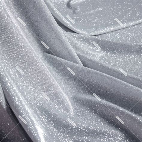Shiny Glitter 2 Way Stretch Silver Lurex Fabric Oneyard