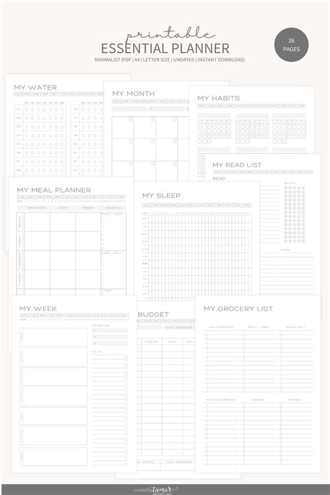 Productivity Planner Printable Undated Daily Weekly Monthly Etsy