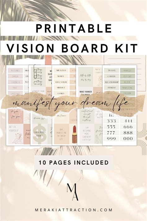 Vision Board Kit Printable Vision Board Ideas Vision Board