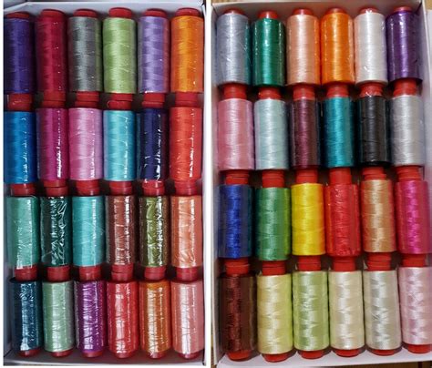 40 spools of sewing machine silk art embroidery threads ...