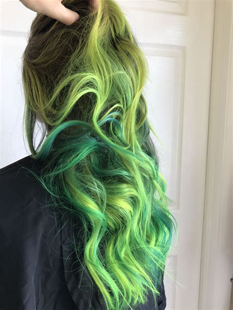Neon Yellow Green Hair Dye Park Art