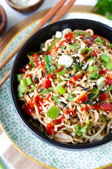 Asian noodles can be made with rice, yam, and mung bean in addition to wheat flour, and even that wheat is a different variety than the durum wheat used in pasta. Ramen Noodles with Spicy Chili Sauce - The Forked Spoon