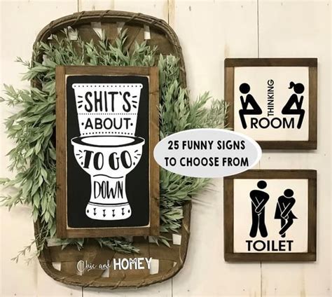 Add Some Humor To Your Bathroom Routine Mini Funny Bathroom Signs For