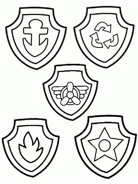 Paw Patrol Badges Coloring Pages