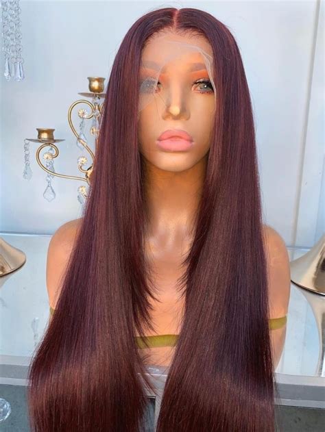 Classic Wine Red Human Hair Wig Custom Made Custom Color Wigs Evawigs
