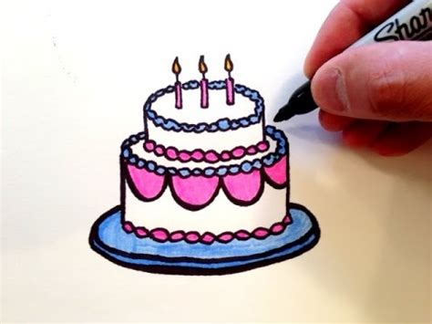 How to draw a cake very simply using simple pencils! How to Draw a Birthday Cake - YouTube