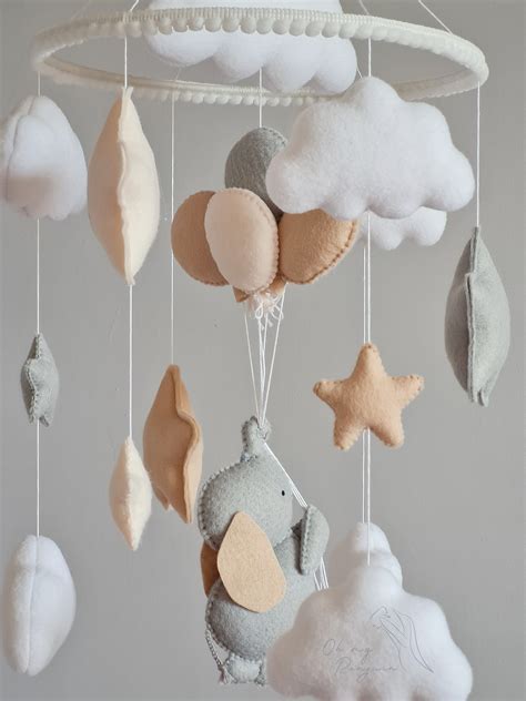 Elephant Baby Mobile Gender Neutral Nursery Mobile With Etsy In 2021