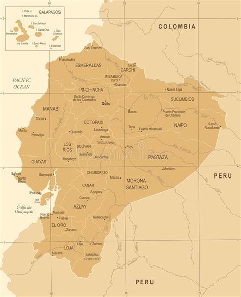 Mapa De Ecuador Ejemplo Detallado Stock De Ilustración Ilustración