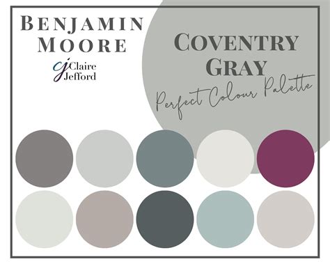 Coventry Gray By Benjamin Moore Interior Paint Color Palette Etsy