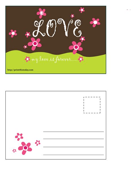 24 Free Printable Love Postcards