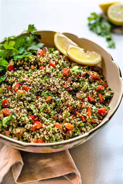 Gluten Free Lemon And Herb Quinoa Tabbouleh Foodal Recipe Salad