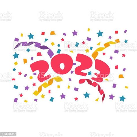 Happy New Year 2023 Serpentine Confetti And Flying Numbers 2023向量圖形及更多二