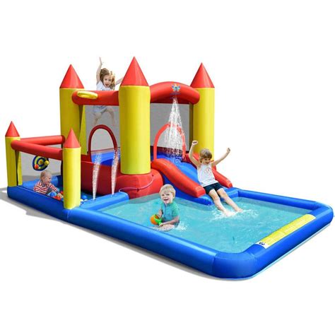 Gymax Inflatable Water Slide Castle Kids Bounce House Indoor And