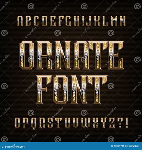 Ornate Gold Alphabet Font Vintage Golden Letters And Numbers With