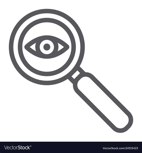 Observation Line Icon Surveillance And Lens Eye Vector Image