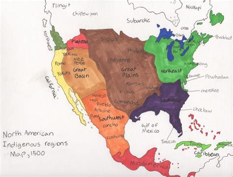 Indigenous People Of North America Map 1500 Sup