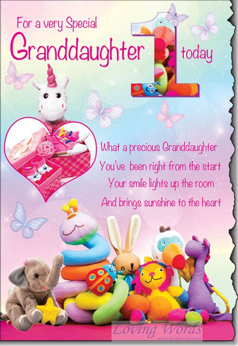 Happy birthday two year old granddaughter. Granddaughter 1st Birthday | Greeting Cards by Loving Words