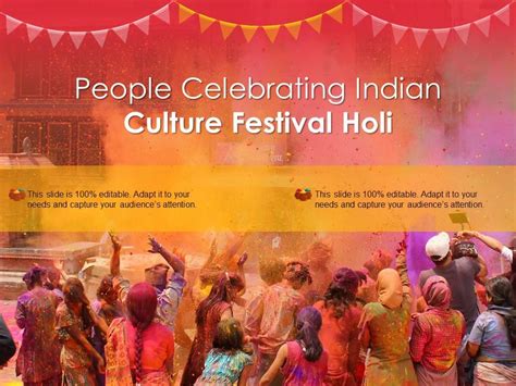 People Celebrating Indian Culture Festival Holi Presentation