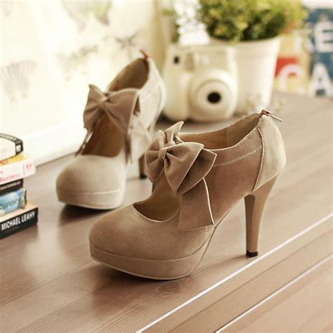 Fashion Round Closed Toe Front Bow Tie Embellished Stiletto High Heels