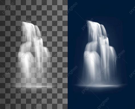 Waterfalls Water Fall Vector Design Images Realistic Waterfall Cascade