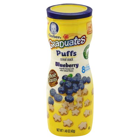 Gerber Graduates Blueberry Puffs 148 Oz Pack Of 2