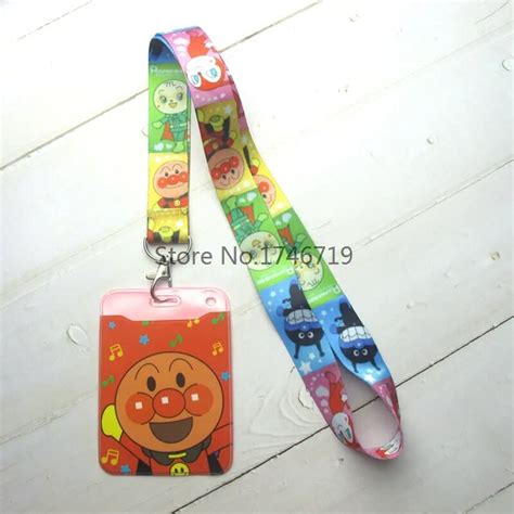 retail 1 pcs japanese anime supe name credit card holders with lanyard bank card neck strap card