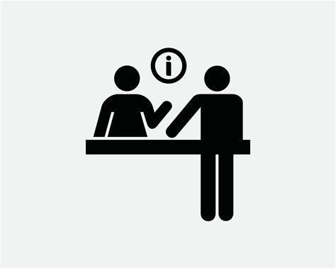 Information Counter Icon Sign Symbol Hotel Lobby Front Desk Info