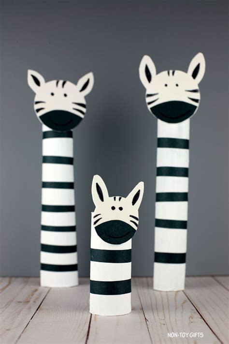 Paper Roll Zebra Craft For Kids Recycled Zoo Animal Craft