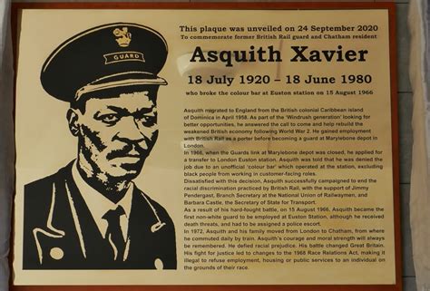 I don't think people in chatham know about him. i think he's. Asquith Xavier Plaque unveiling - Chatham station 24.09.2020