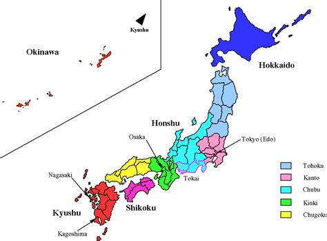 The map shows the provinces of japan. What's that you're eating, and can I have some.: and then I made it to Kyushu