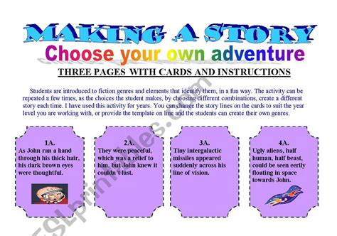 Choose Your Own Adventure Making A Story Esl Worksheet By Hazza