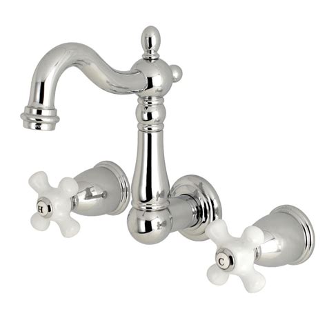 A wall mount bathroom faucet is a great addition to a modern bathroom. Kingston Brass Heritage 2-Handle Wall Mount Bathroom ...
