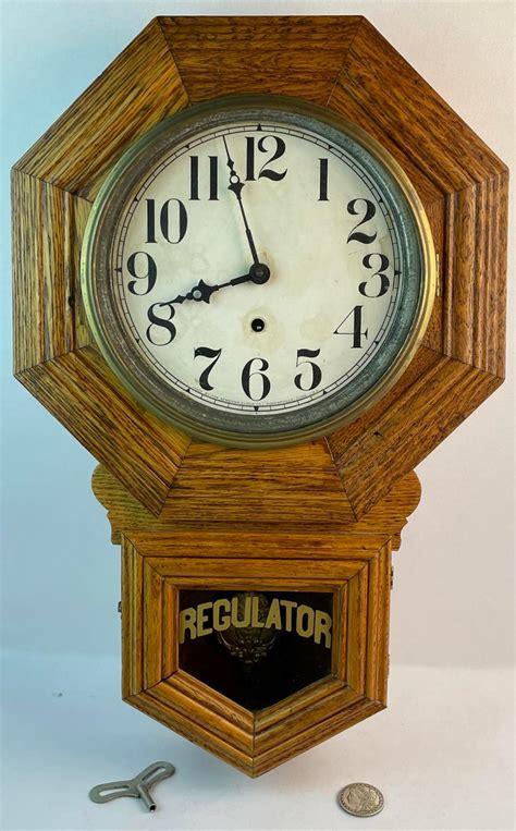 Lot Antique C 1900 Sessions Clock Co Regulator Octagonal And Drop