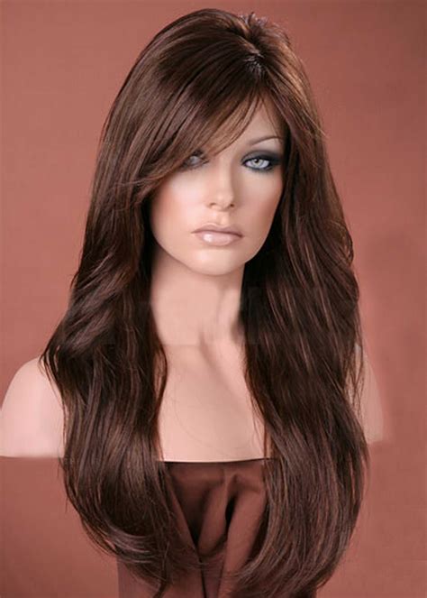 Dark Auburn Mix Long Sweeping Fringe Wig | Forever Young