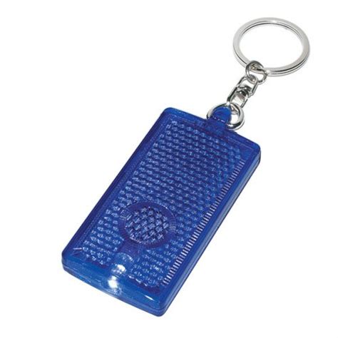 Customized Rectangular Led Light Keychains Blue Flashlight Keychains