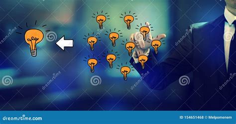 Many Small Ideas Into One Big Idea With A Businessman Stock Photo