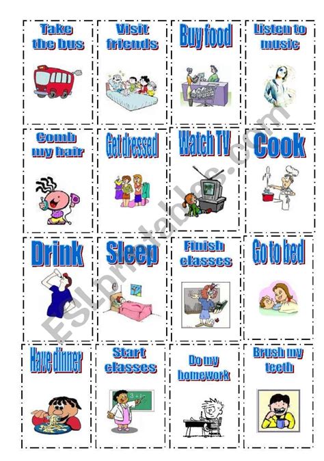 Daily Routine Flash Cards Printable